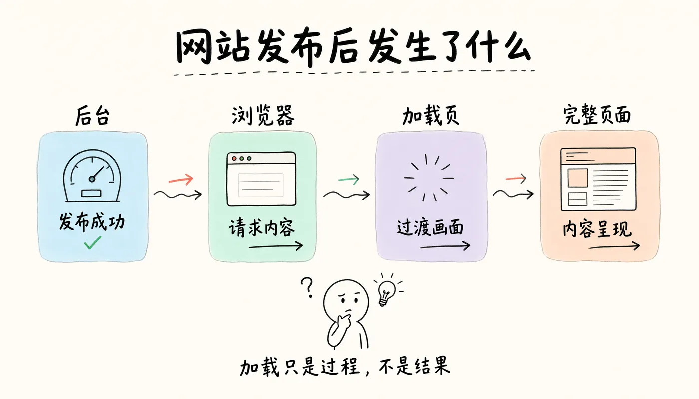 网站发布后的真实流程示意图