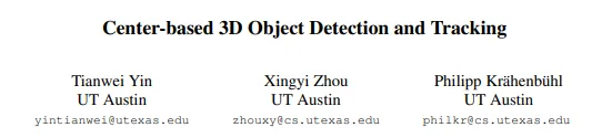 CVPR 2021 | CenterPoint：基于Center的3D目标检测和跟踪｜代码已开源