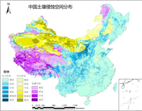 土壤侵蚀分布数据、土壤侵蚀强度、土壤类型分布、降水量分布、坡度坡向数据、植被覆盖度、土地利用数据、土壤质地分布