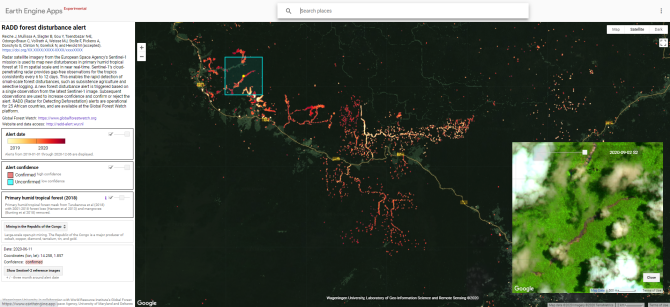 Google Earth Engine（GEE）RADD - RAdar for Detecting Deforestation-基于Sentinel-1的10米空间尺度的湿润热带森林扰动预警数据集