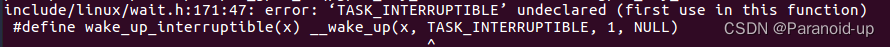 error: ‘TASK_INTERRUPTIBLE’ undeclared (first use in this function)