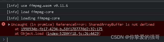 使用ffmpeg-core的时候报错，解决Uncaught (in promise) ReferenceError: SharedArrayBuffer is not defined
