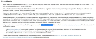 java8的JDK文档--Tutorial - Concurrency Lesson-Thread Pools