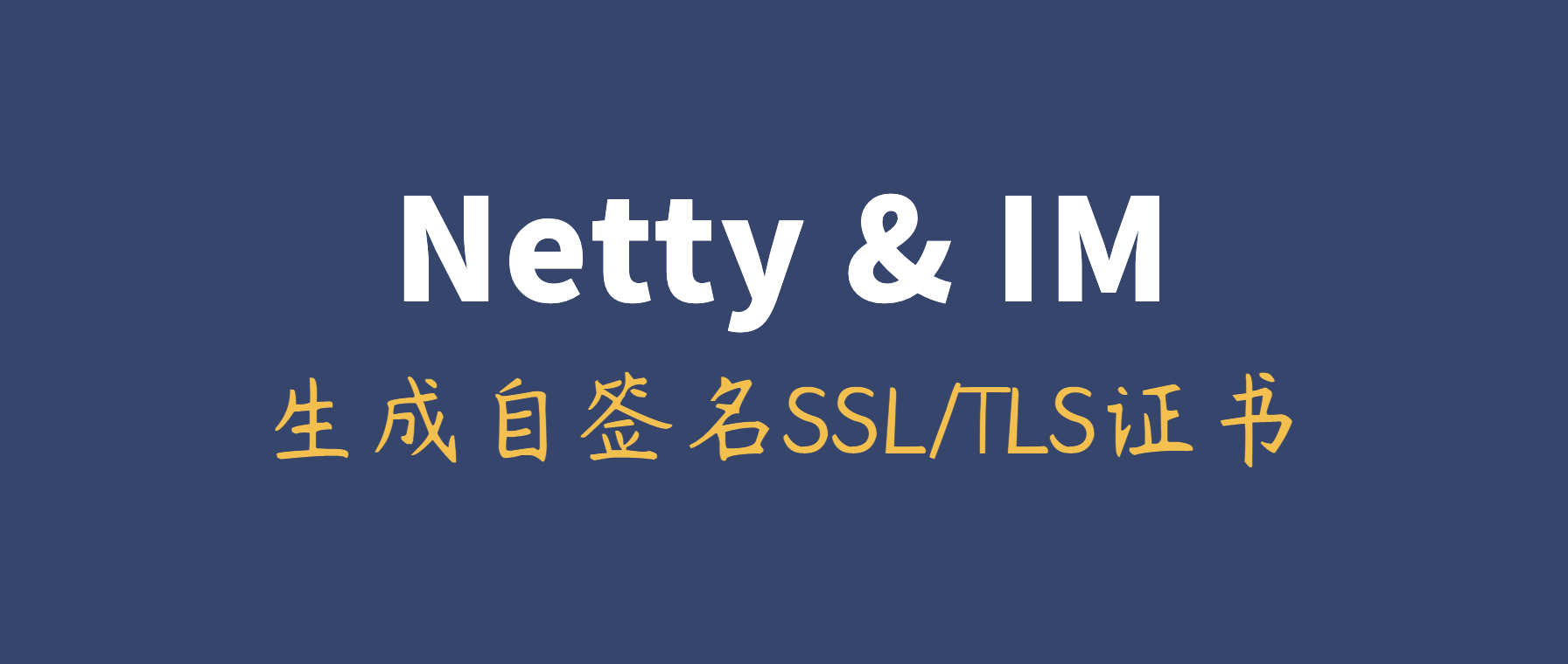 手把手教你为基于Netty的IM生成自签名SSL/TLS证书