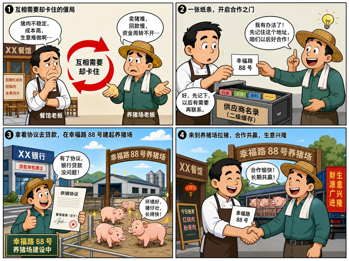 餐馆与养猪场合作漫画.png