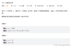 leetcode 131分割回文串