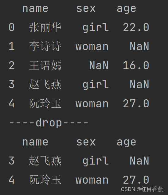 Pandas数据处理2、DataFrame的drop函数具体参数使用详情