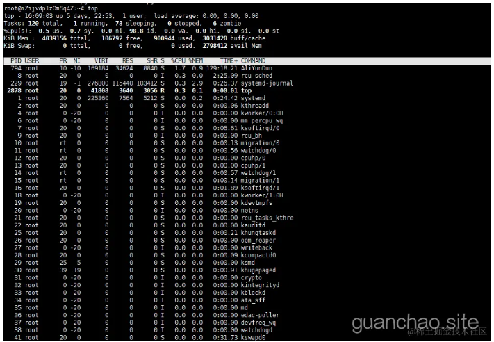 linux（三十三）系统信息命令top系统分析