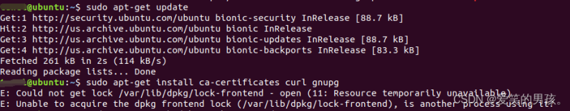 已解决 E: Could not get lock /var/lib/dpkg/lock-frontend - open (11: Resource temporarily unavailable)