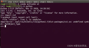 已解决 ImportError:/opt/ros/kinetic/lib/python2.7/dist-packages/cv2.so:undefined symbol:PyCobject Type。