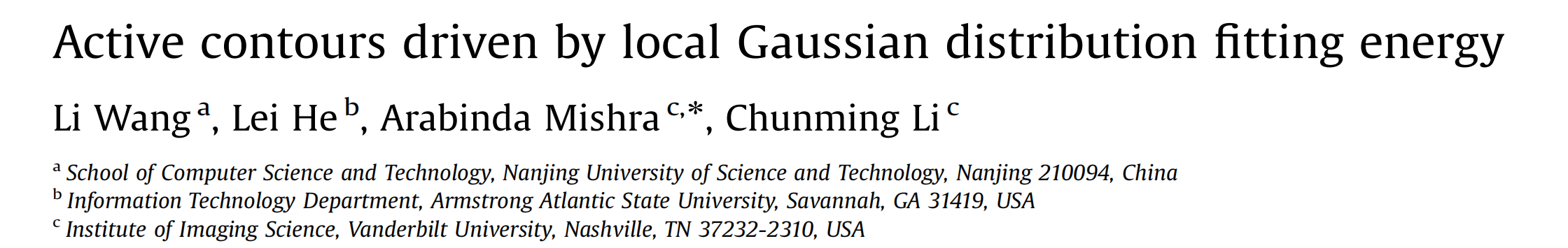 【图像分割】【由局部高斯分布拟合能量驱动的活动轮廓】基于区域的主动轮廓模型，采用变分水平集形式用于图像分割（Matlab代码实现）