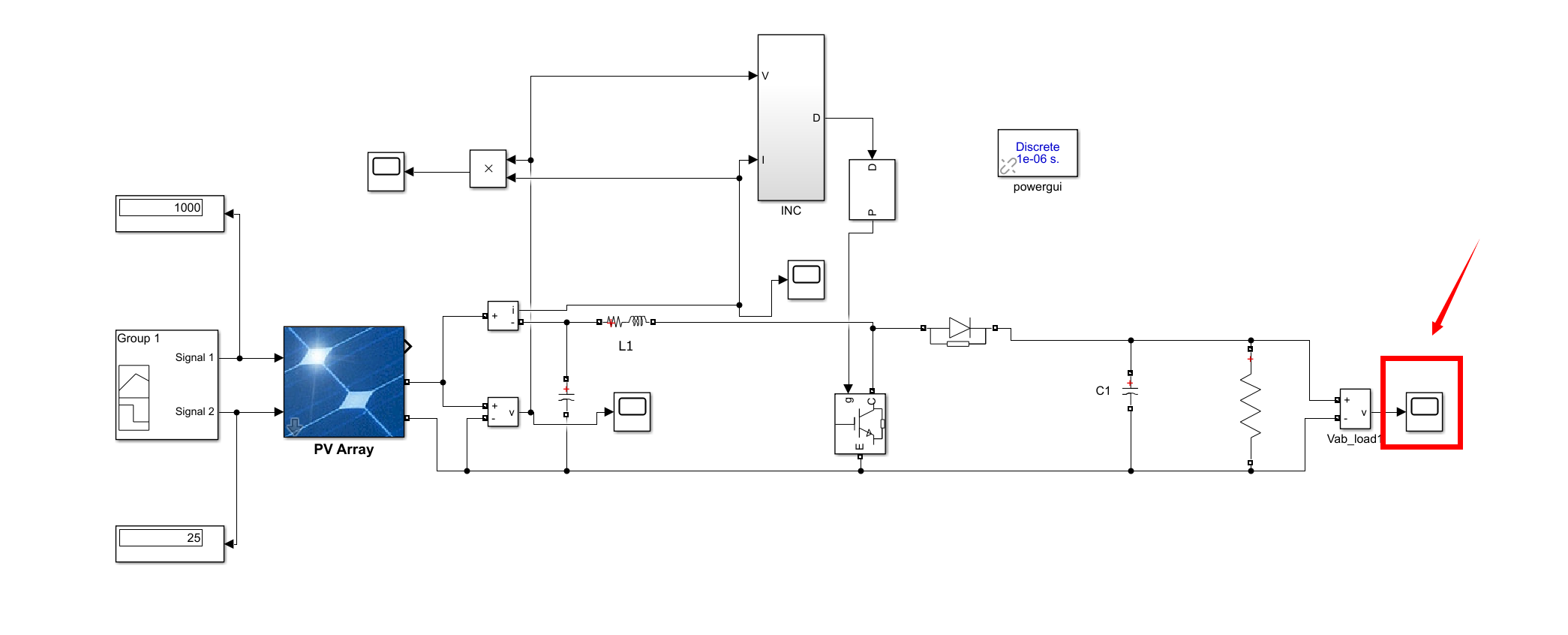 【INC-MPPT】增量导纳算法追踪光伏的最大功率点用于光伏的并网接入研究（Simulink仿真实现）