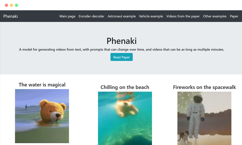 Phenaki: Google开发的文本生成视频AI模型
