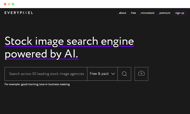 Everypixel: 基于人工智能的AI图片搜索引擎