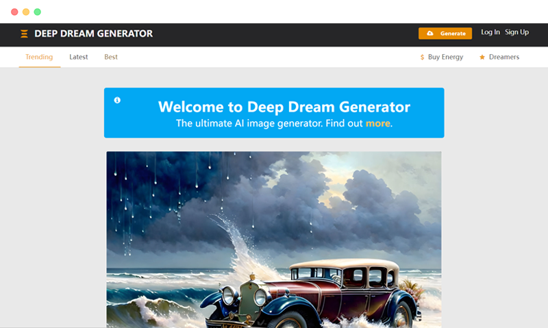 deepdreamgenerator: AI绘画图片生成社区平台