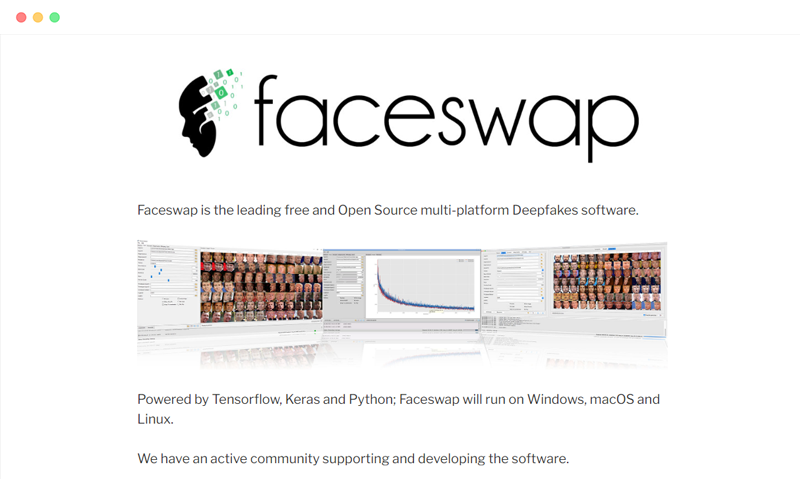 Faceswap.dev: 免费开源的多平台DeepfakesAI换脸软件