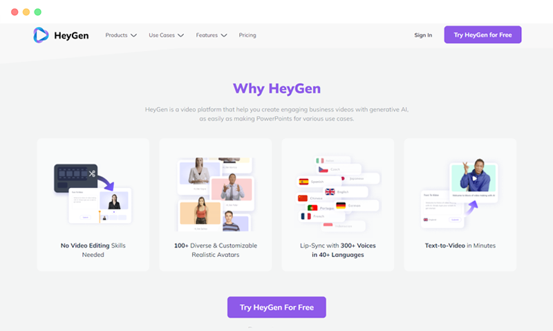 HeyGen: AI数字虚拟人视频生成制作工具网站