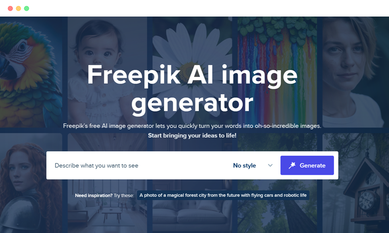 Freepik AI image generator: 免费在线AI绘画图片生成工具