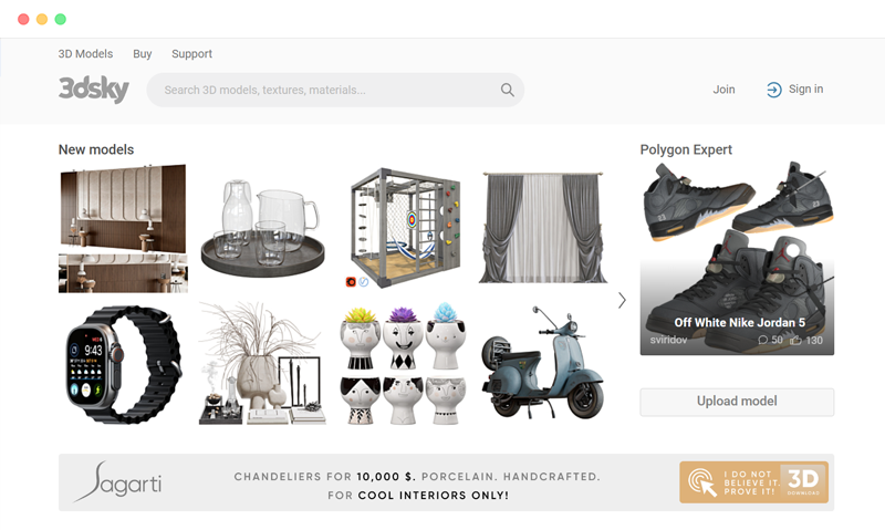3dsky.org: 专业的3D模型资源下载和销售平台