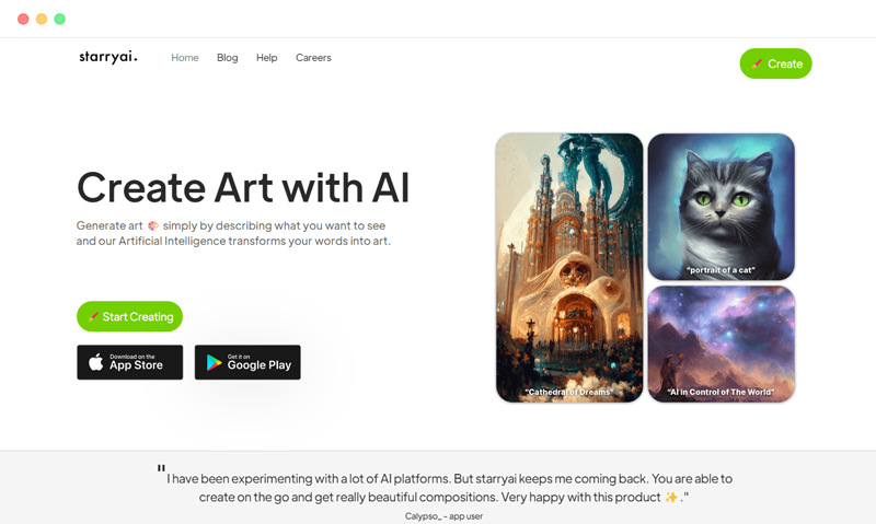 starryai: AI绘画艺术图片生成器工具