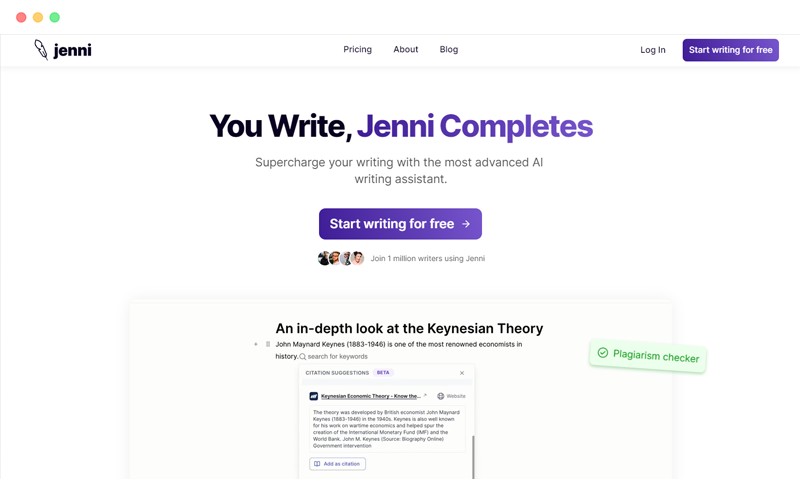 Jenni AI: 基于AI的文章写作助手