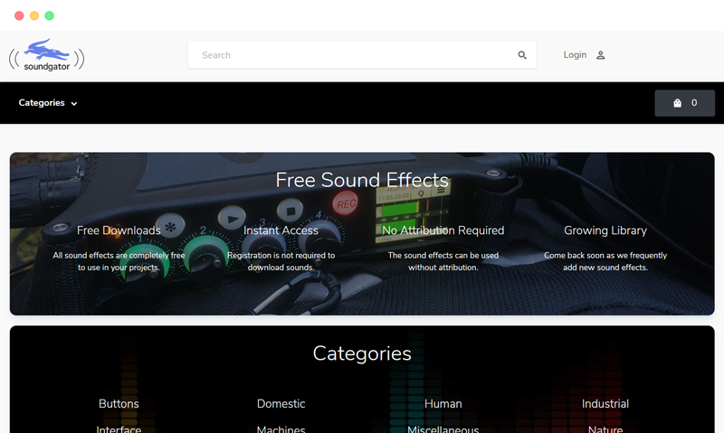 Soundgator: 免费音效素材资源下载网站