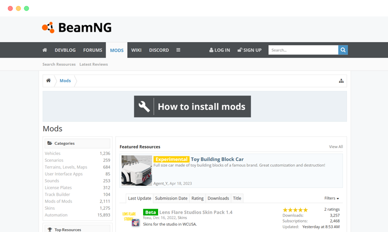 Beamng Mod: 基于Beamng.drive游戏的模组资源下载
