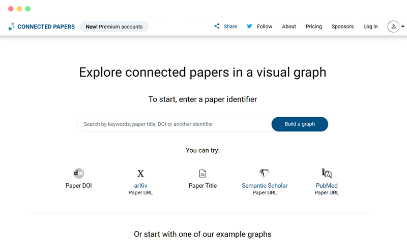 connected papers: 在线论文总结研究工具