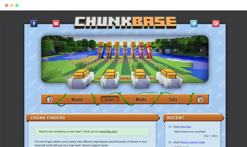 chunkbase: MC我的世界种子地图查询器工具