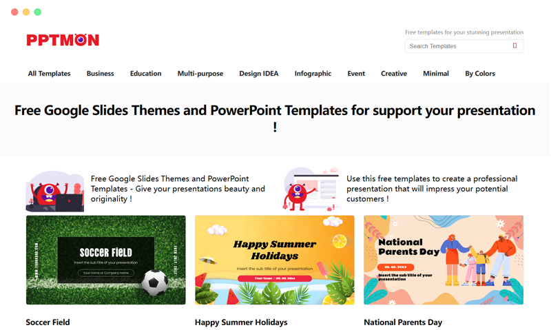 pptmon: 免费PowerPoint模板和Google幻灯片模板下载网站