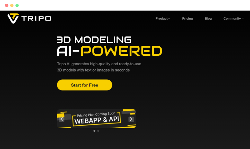 Tripo AI: 基于TripoSR的在线AI建模3D模型生成工具