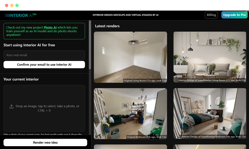 interiorai: AI技术来生成室内设计和虚拟布置的网站