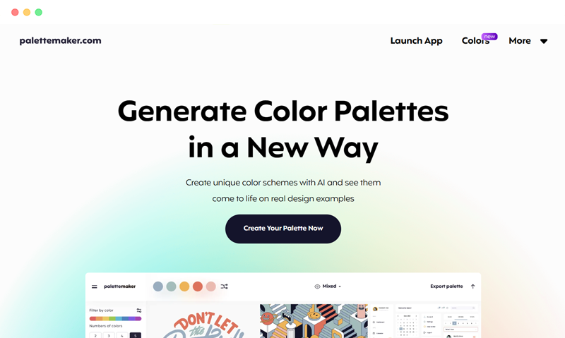 Palettemaker: 免费在线色彩搭配配色网站设计的在线工具