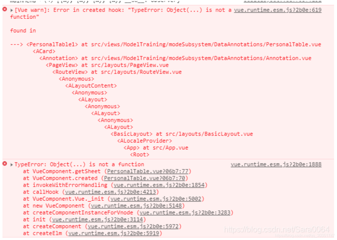 vue.runtime.esm.js?2b0e:619 [Vue warn]: Error in created hook: “TypeError: Object(...) is not a func