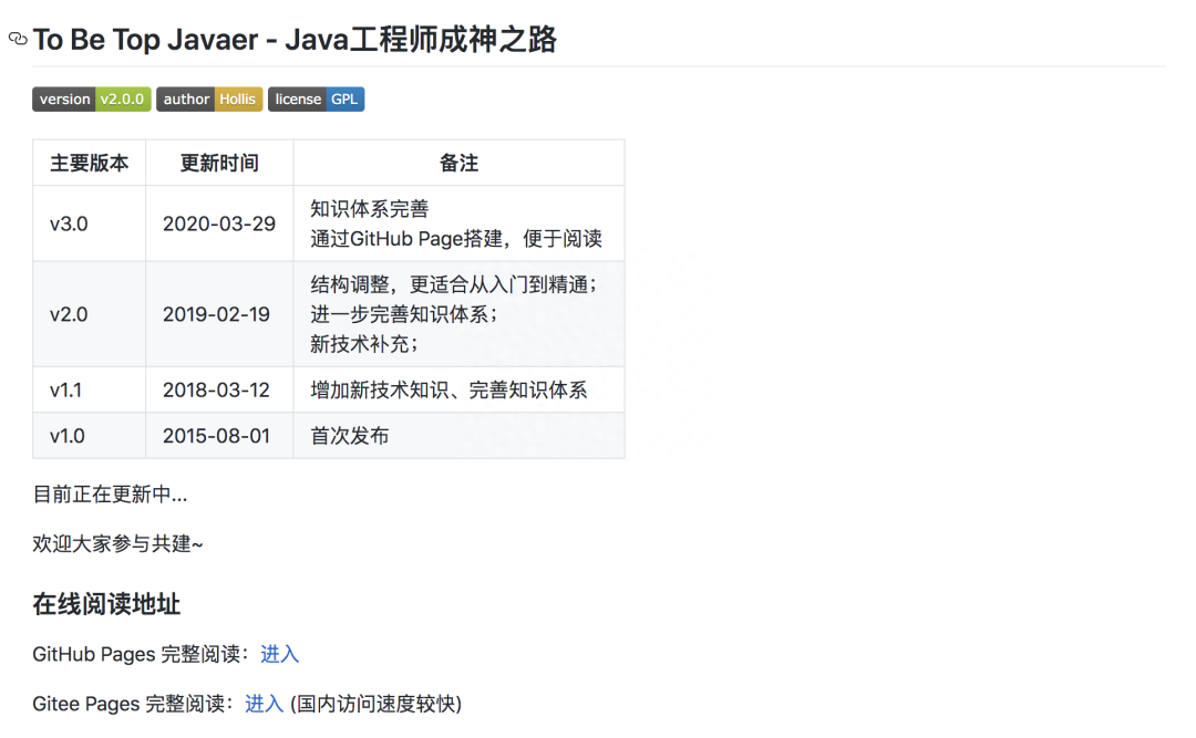 推荐一个GitHub上牛b的Java学习项目！已整理成了文档版本