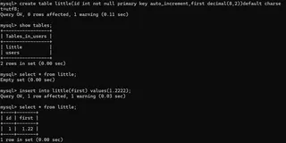 MySQL基础(二：常用数据类型及MySQL创建过程实例)