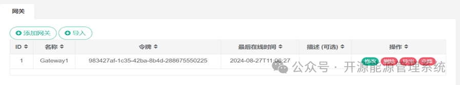 MyEMS能源管理系统后台配置-网关管理