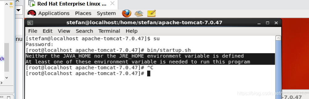 Linux启动tomcat报错：Neither the JAVA_HOME nor the JRE_HOME environment variable is defined