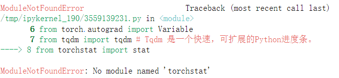 ModuleNotFoundError: No module named 'torchstat'