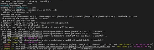 apt install git:Unable to fetch some archives, maybe run apt-get update or try with --fix-missing?