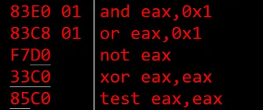 Windows逆向 -- 逻辑运算与位移