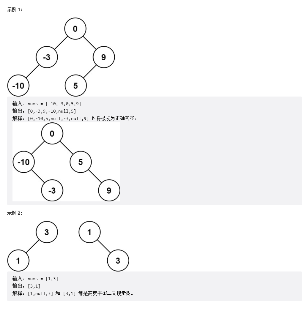 力扣108. 将有序数组转换为二叉搜索树Java