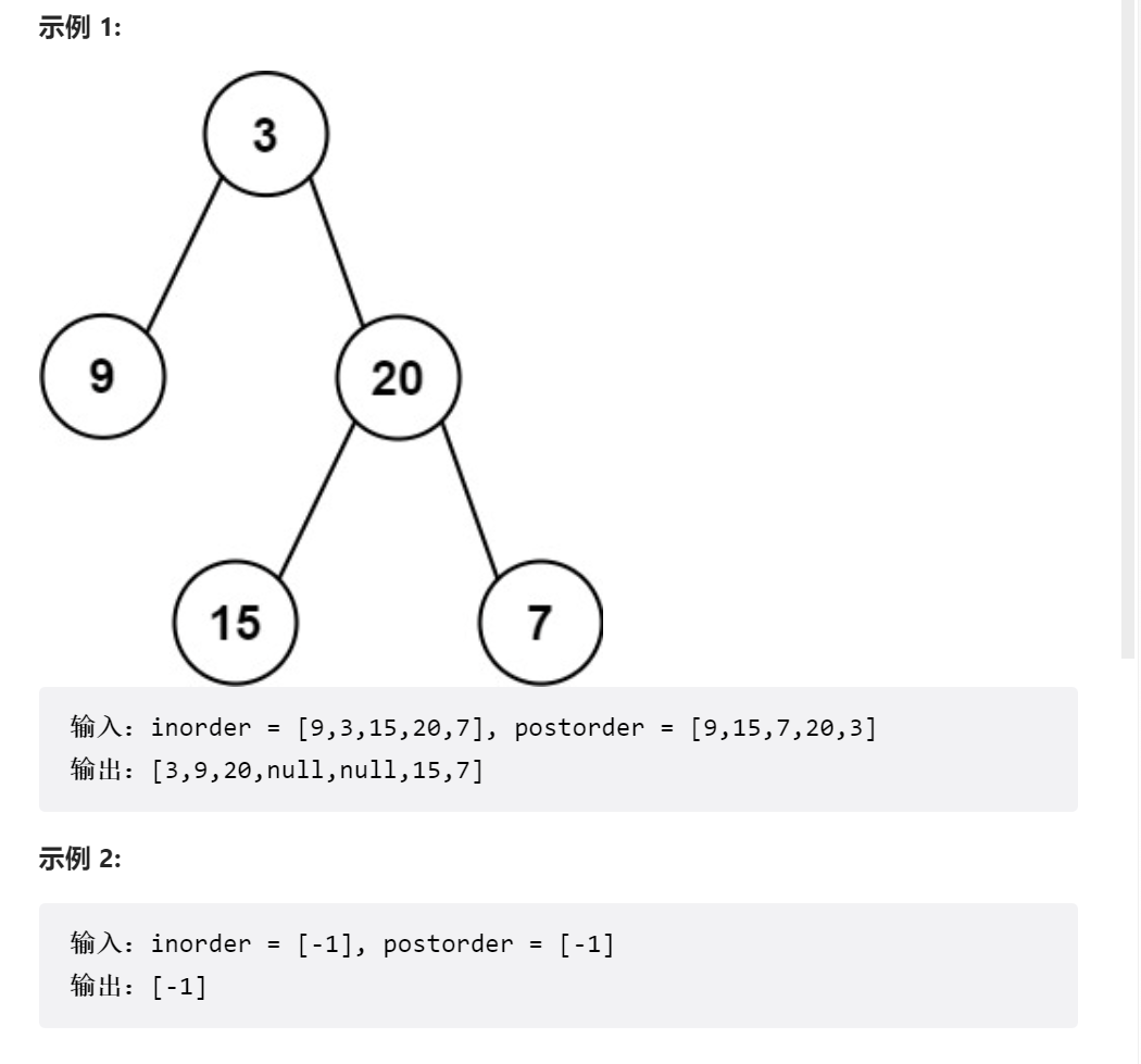 力扣106. 从中序与后序遍历序列构造二叉树Java