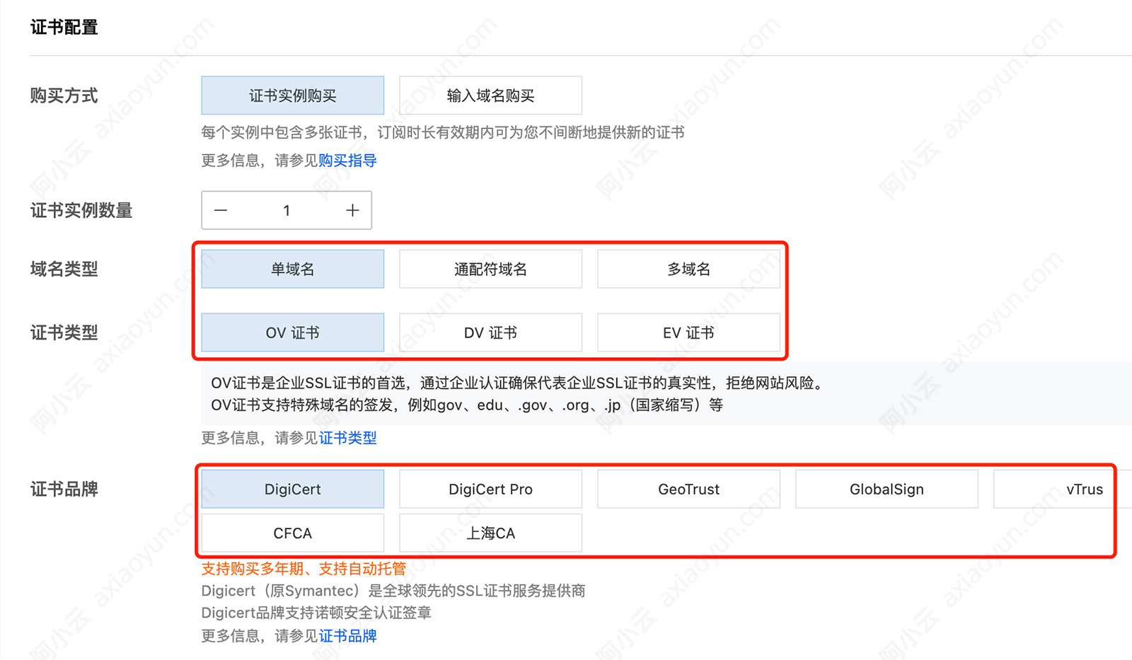 阿里云SSL数字证书收费价格表