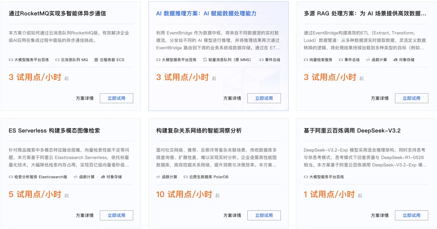 阿里云试用点及免费解决方案