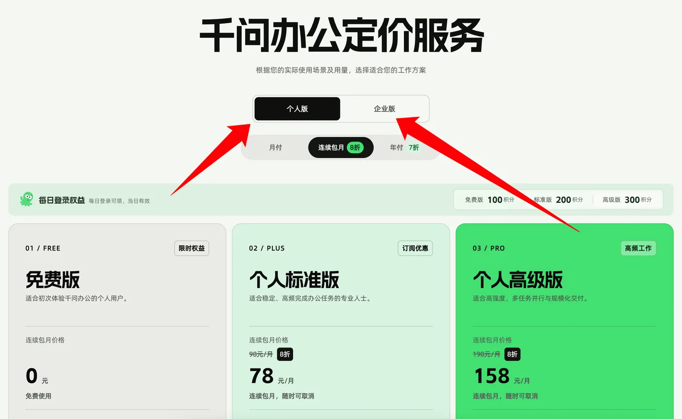 阿里千问办公个人版和企业版区别对比