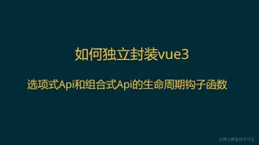 如何独立封装vue3选项式Api（重点）和组合式Api的生命周期钩子函数