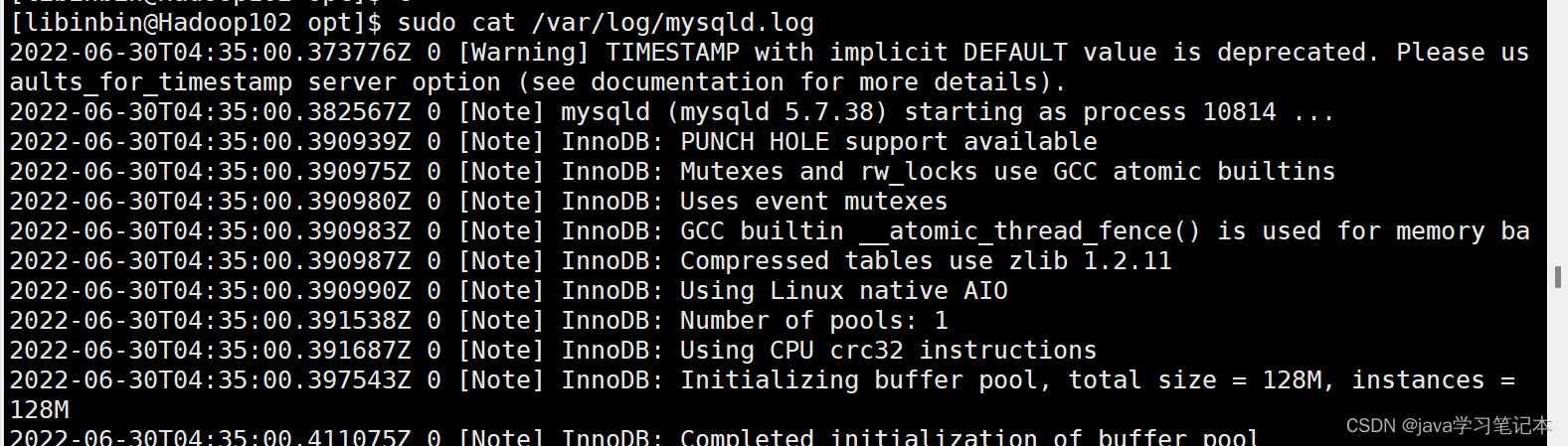 在Linux中MySQL安装成功，但是执行sudo cat /var/log/mysqld.log找不到临时密码