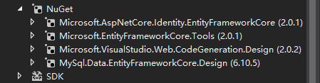 Asp.Net Core Identity+EFCore + Mysql踩坑记录 
