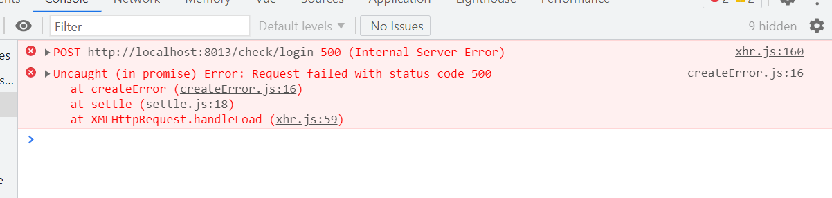 Uncaught (in promise) Error: Request failed with status code 500